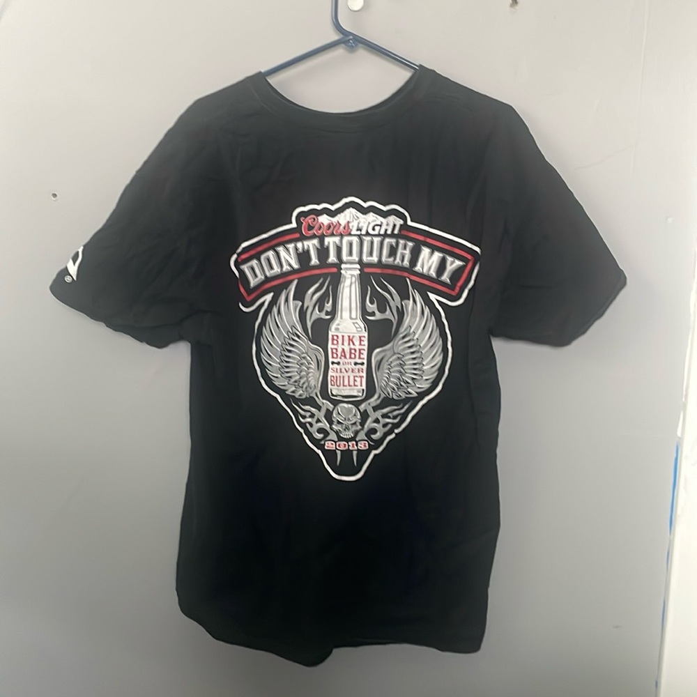 Coors Light men’s XL 2013 Don’t Touch My Bike Babe Or Silver Bullet T Shirt Moto